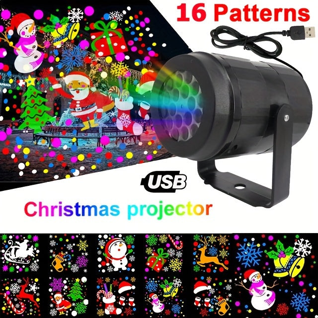 Snowflake Christmas Projector Light – 16 Patterns