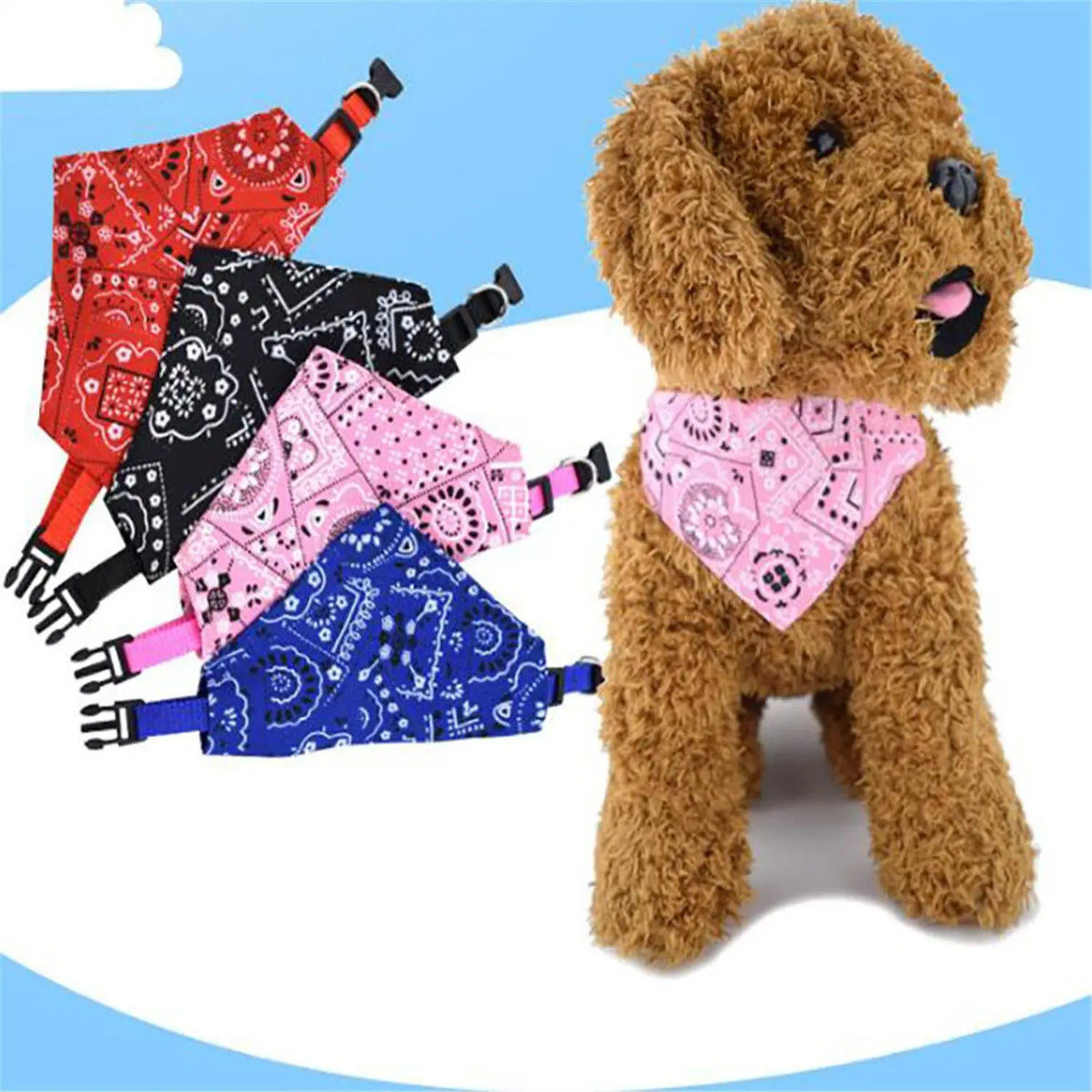 Adjustable Pet Bandana – Washable Scarf for Dogs & Cats