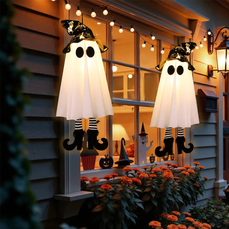 Light-Up Witch & Ghost Figures – Halloween Decor