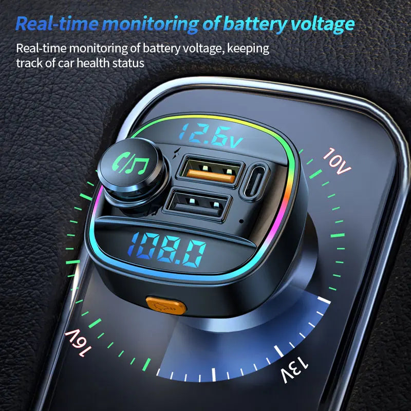 Bluetooth FM Transmitter & Fast Car Charger