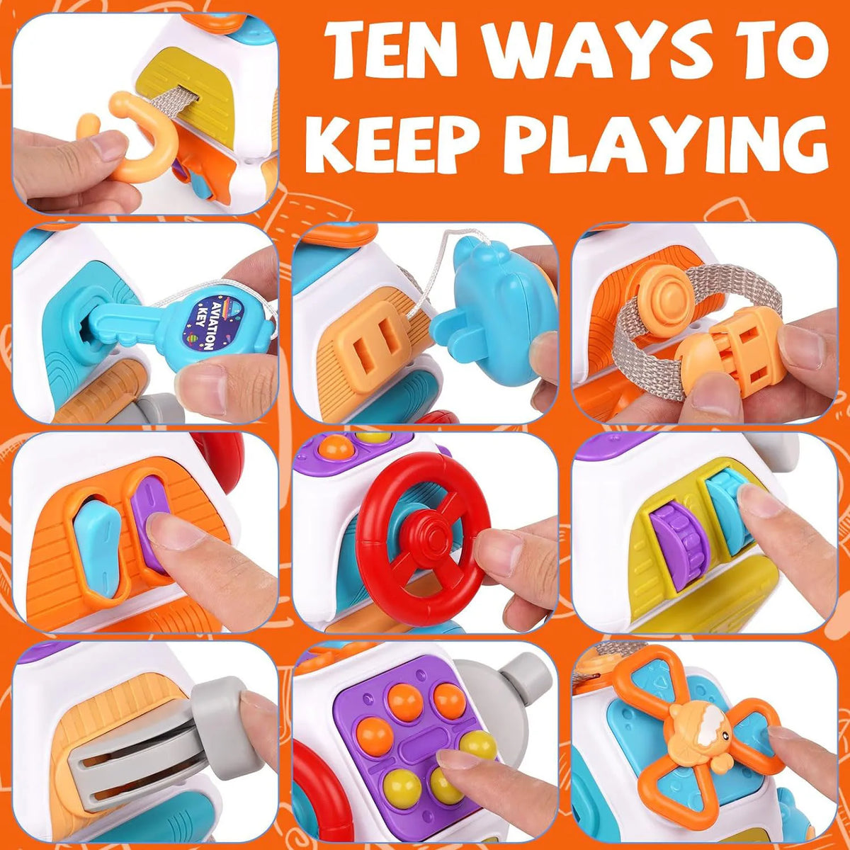 Montessori Busy Board Cube – Sensory Learning Toy for Toddlers