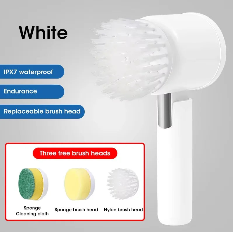 5-in-1 Electric Spin Scrubber – Bathroom & Tile Brush