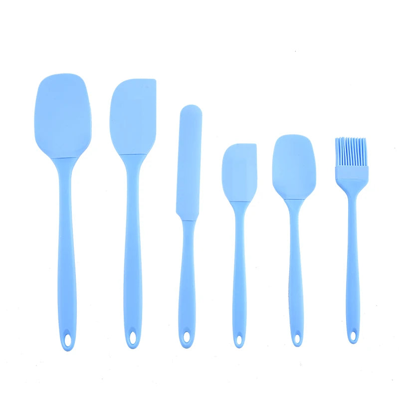 6-Piece Silicone Baking Utensil Set – Spatulas, Scraper & Brush
