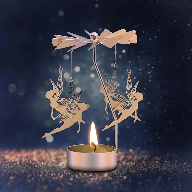 Rotating Candle Carousel – Christmas Angel Spinner