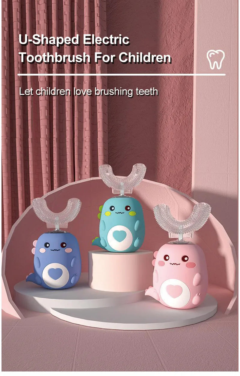 Kids U-Shaped Sonic Toothbrush – Rechargeable, 360° Clean