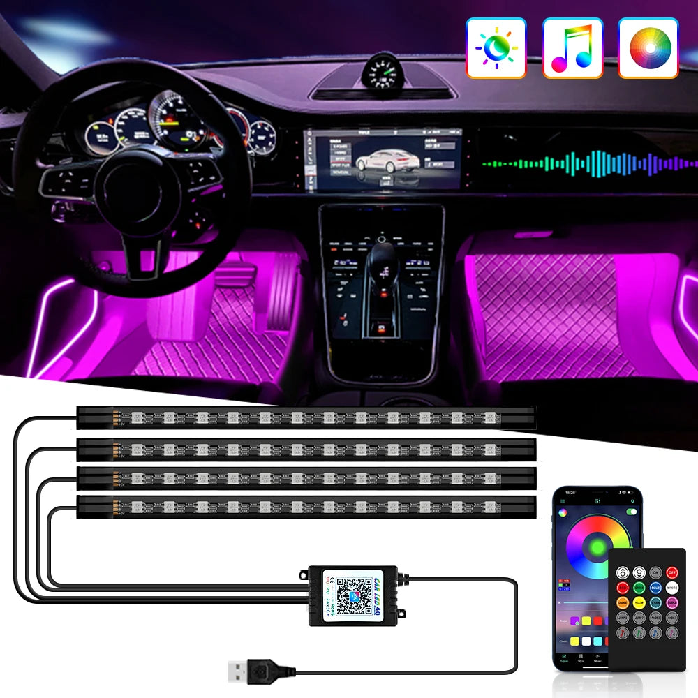 Car Interior Ambient Footwell Lights – RGB