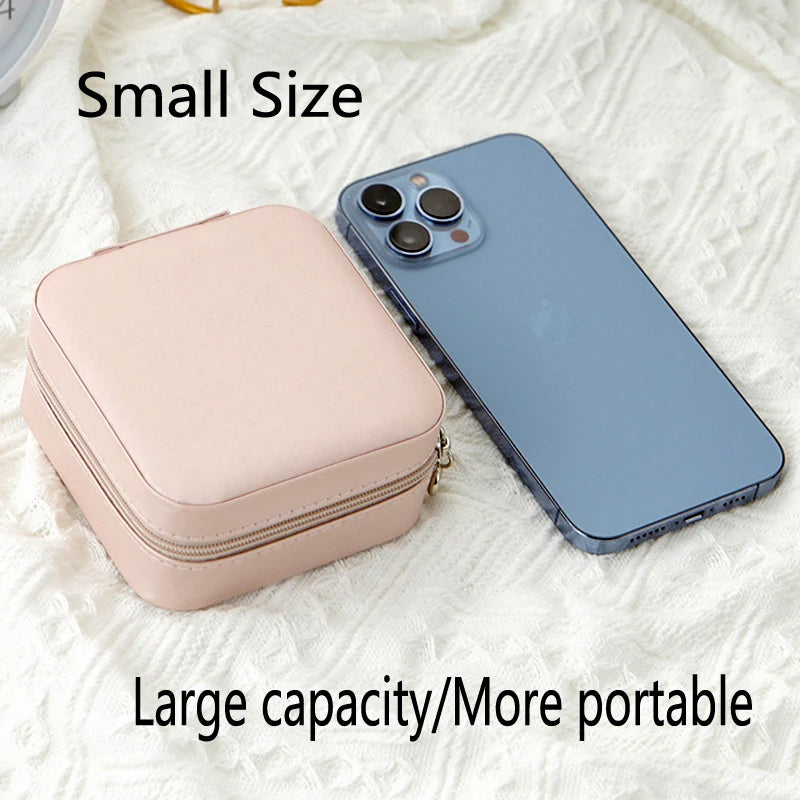 Single-Layer Leather Jewelry Box – Travel Storage