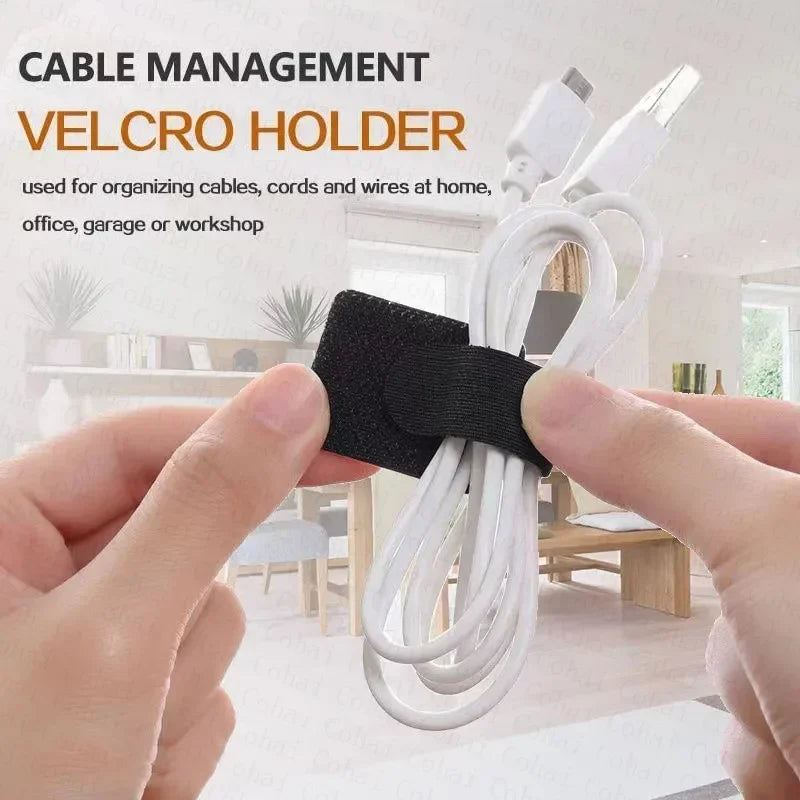 20-Pack Reusable Cable Management Straps – Self-Adhesive