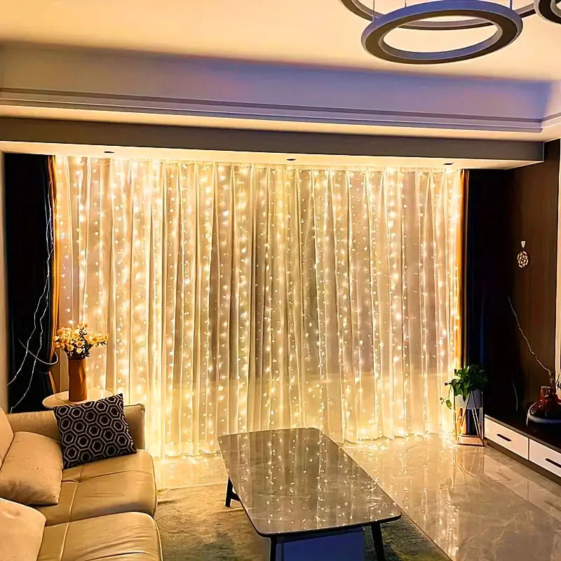 LED Curtain String Lights – USB, Remote Control