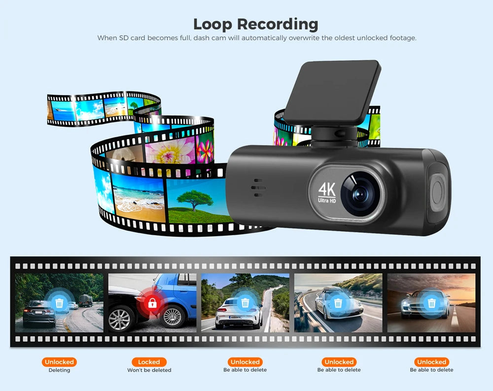 4K WiFi Dash Cam – Dual Lens