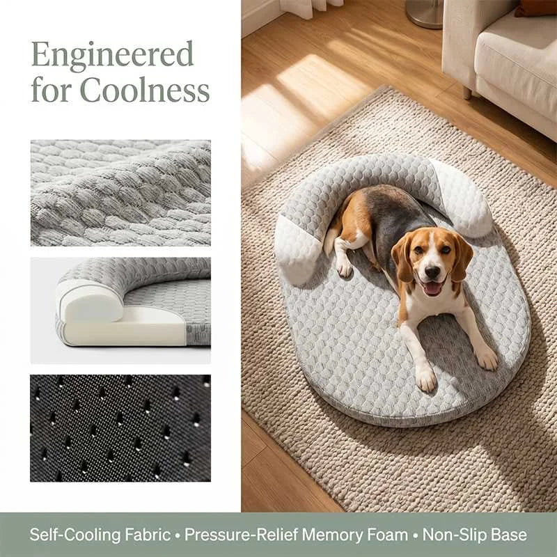 Cooling Ice-Silk Pet Bed – Breathable