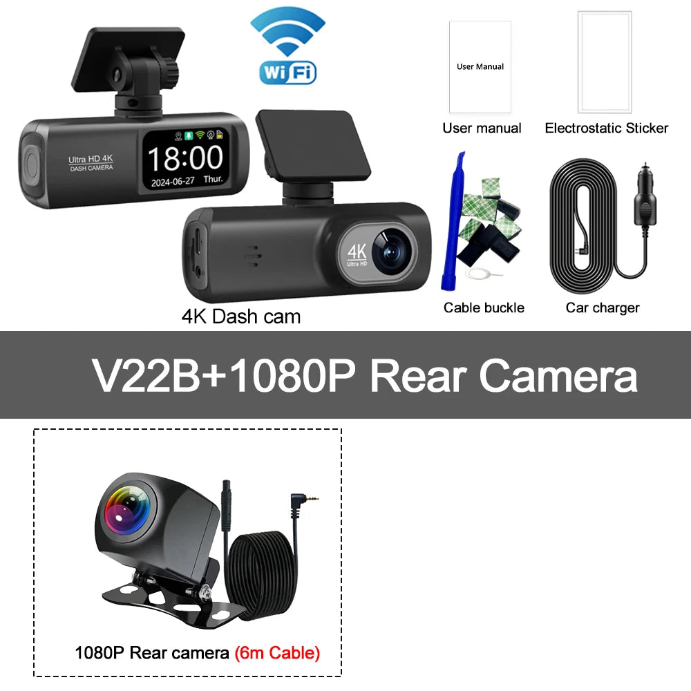 4K WiFi Dash Cam – Dual Lens