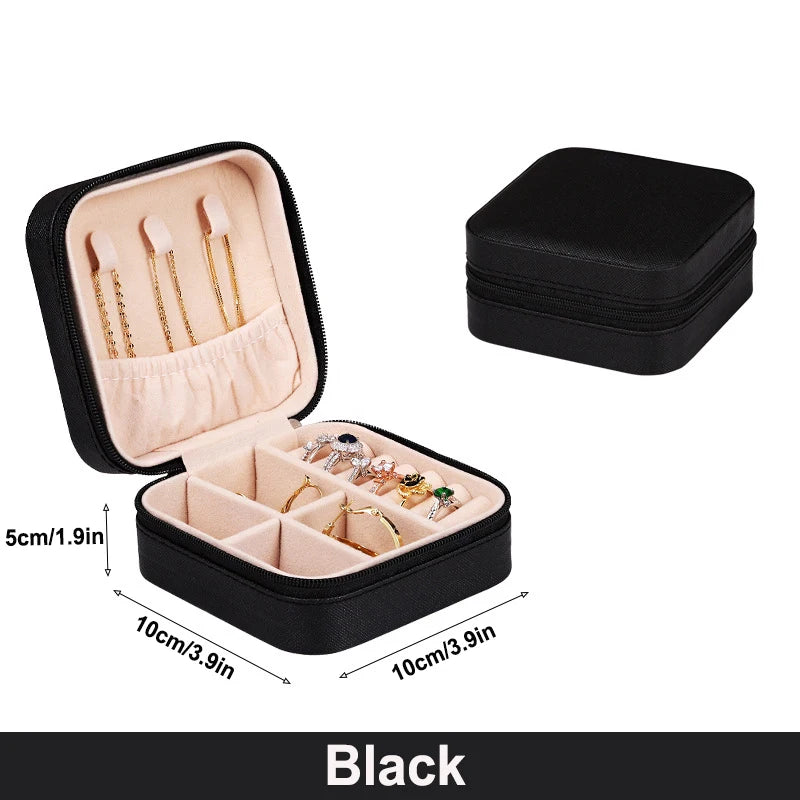 Portable Mini Jewelry Travel Case – PU Leather Organizer
