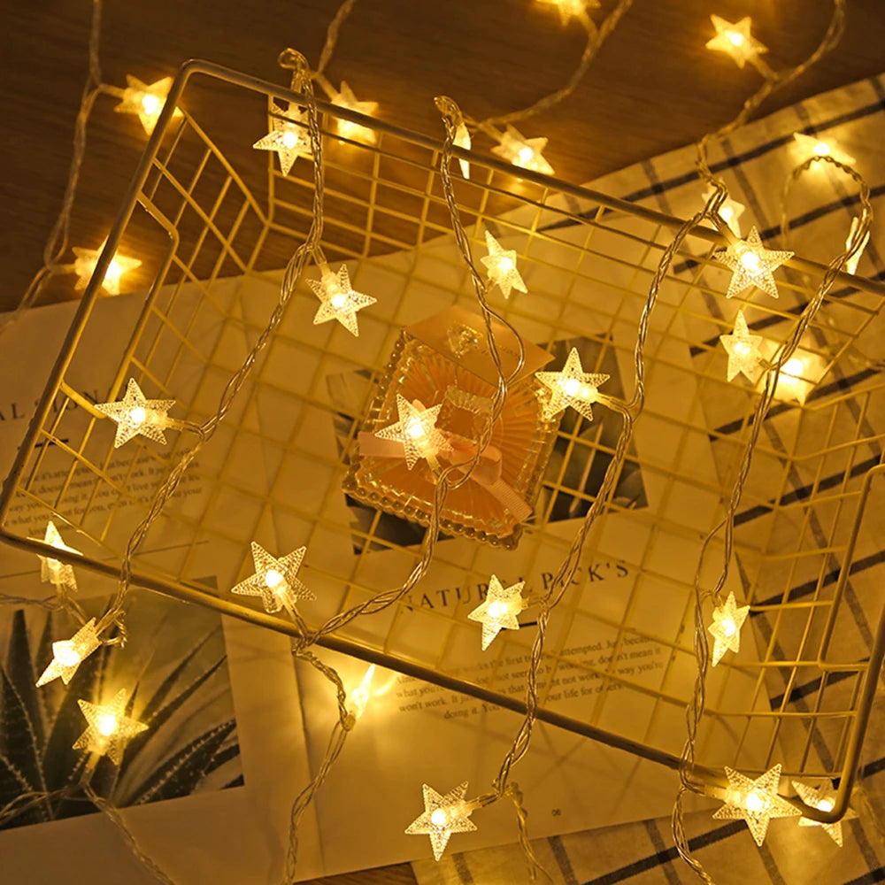LED Star Fairy Lights – Indoor/Outdoor String Garland