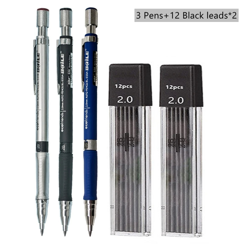 2.0 mm Mechanical Pencil Set with Lead Refills