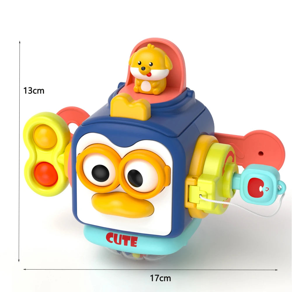 Montessori Busy Board Cube – Sensory Learning Toy for Toddlers