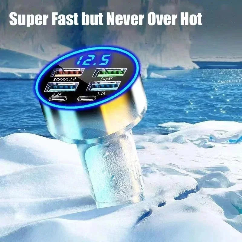 Fast Car Charger USB-C PD + QC3.0 – Dual Port