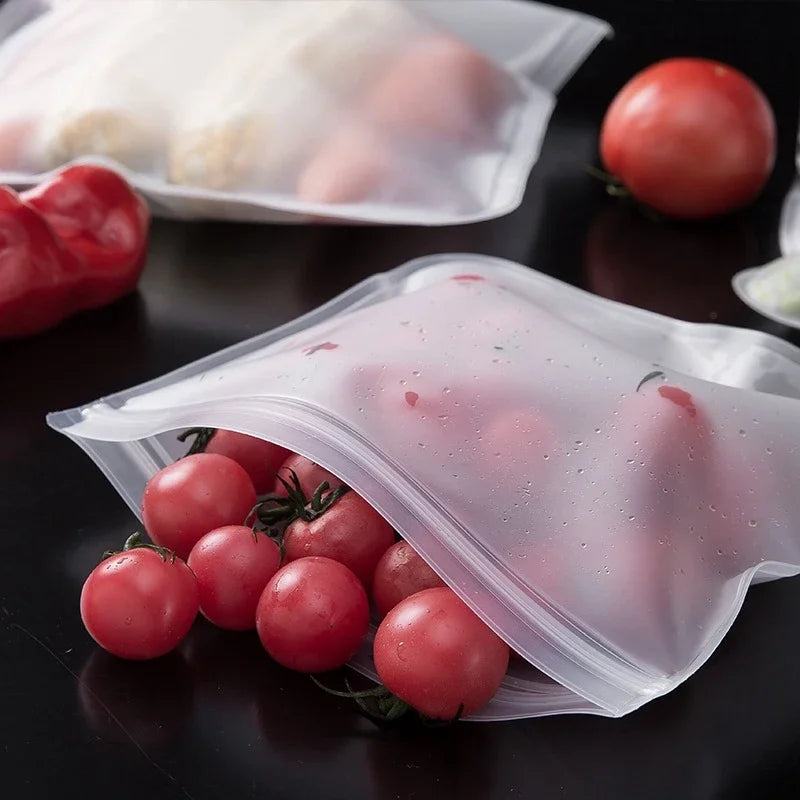 5-Piece Reusable Silicone Food Storage Bags – Leakproof
