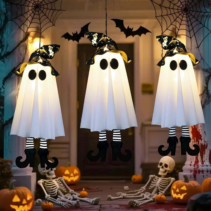 Light-Up Witch & Ghost Figures – Halloween Decor
