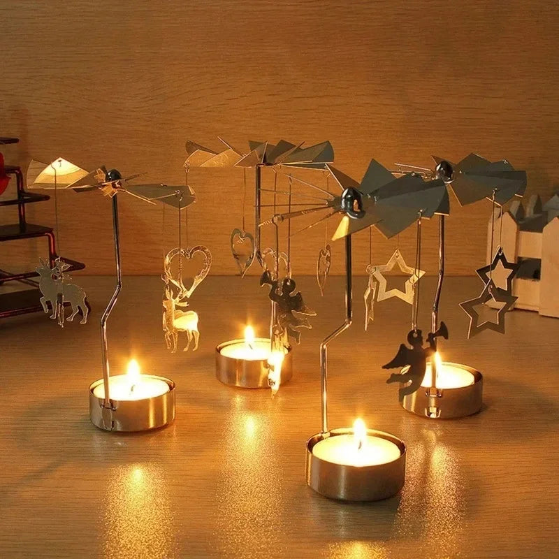 Rotating Candle Carousel – Christmas Angel Spinner