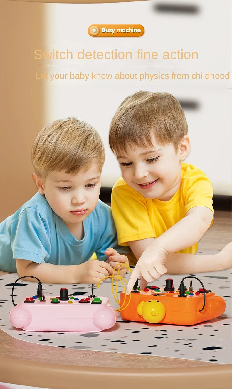 Montessori Busy Board with LED Lights & Switches