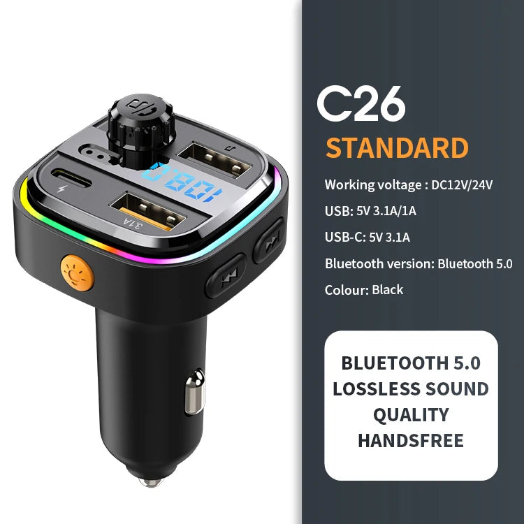 Bluetooth FM Transmitter & Fast Car Charger