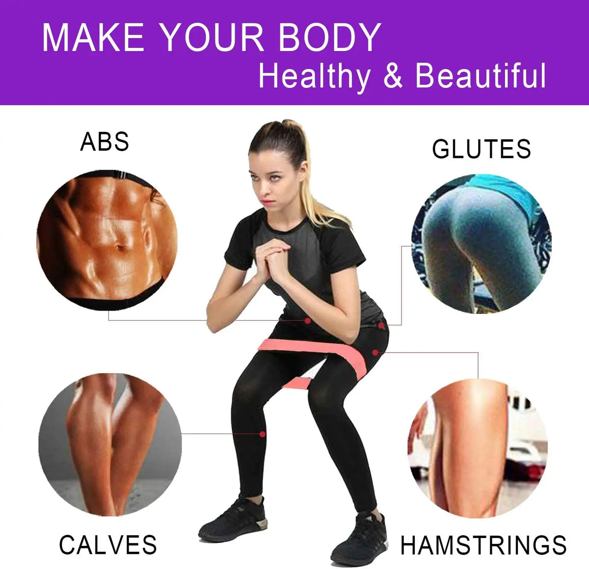 Fabric Resistance Loop Bands – Glutes, Legs & Yoga (Set)