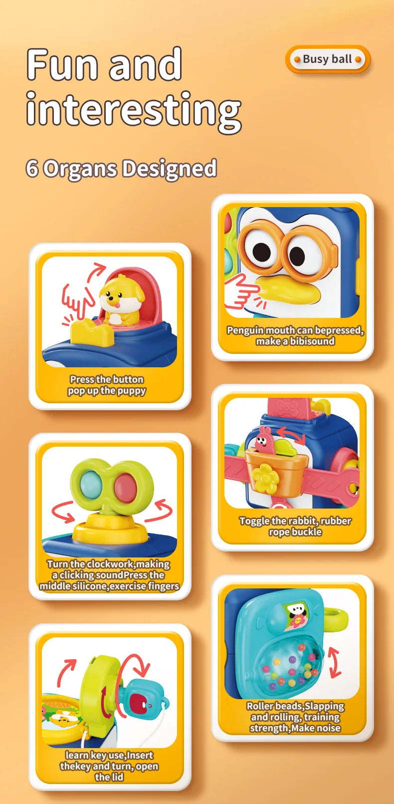 Montessori Busy Board Cube – Sensory Learning Toy for Toddlers