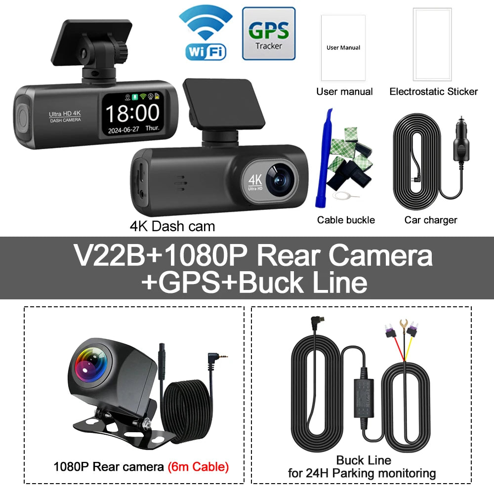 4K WiFi Dash Cam – Dual Lens