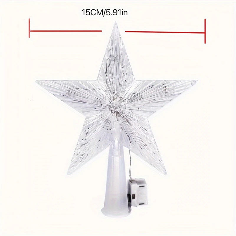 Glitter Star Christmas Tree Topper – 15 cm