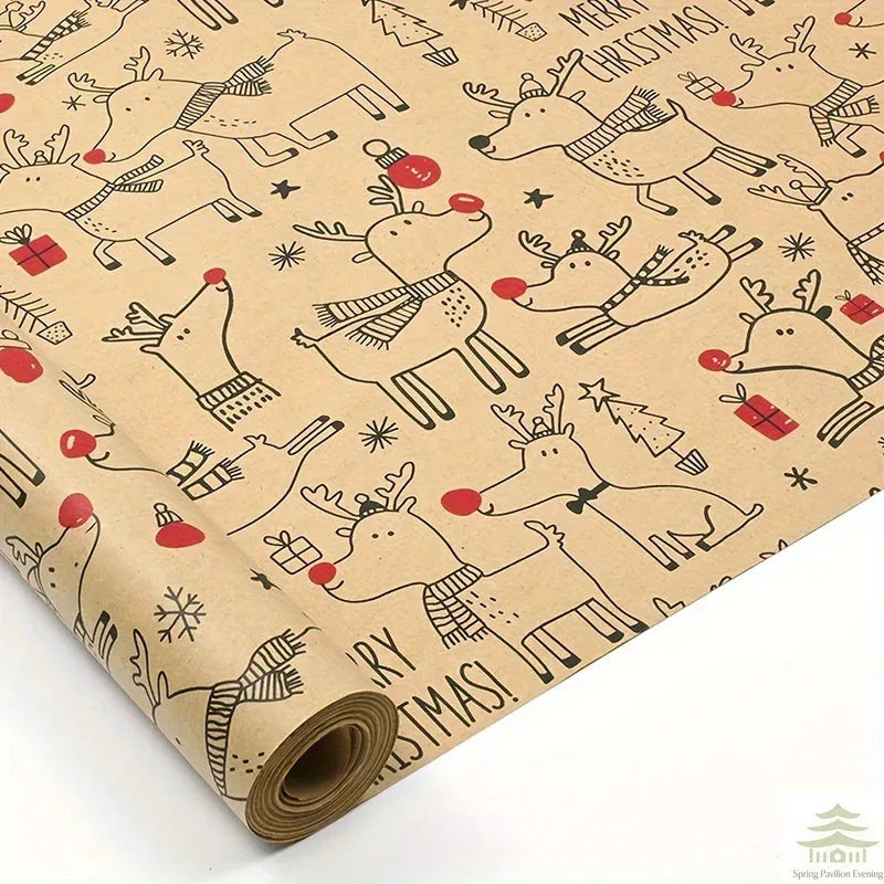 Christmas Wrapping Paper Roll – Reindeer Design
