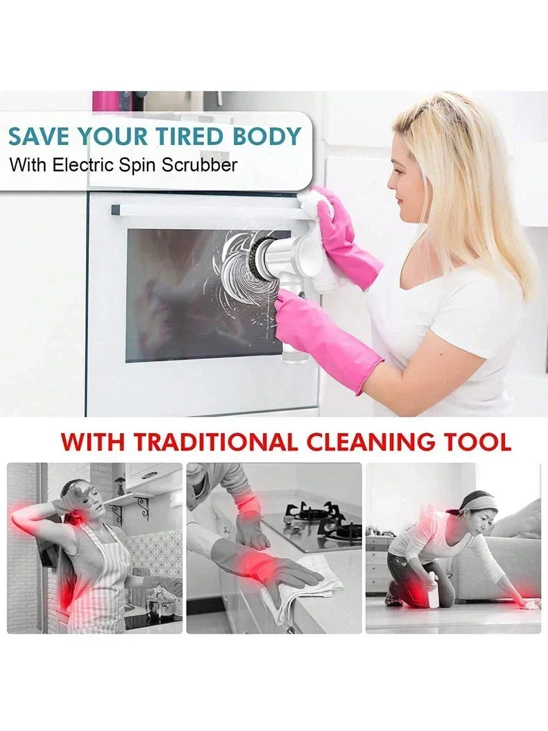 5-in-1 Electric Spin Scrubber – Bathroom & Tile Brush