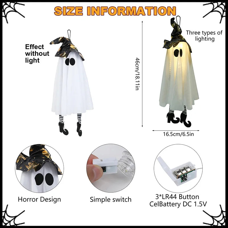 Light-Up Witch & Ghost Figures – Halloween Decor