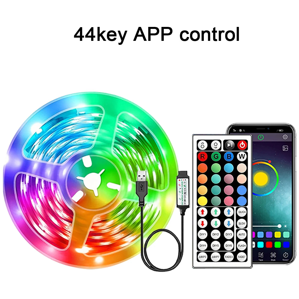 RGB LED Strip Lights – App & Remote Control