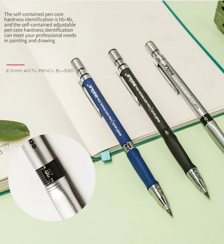 2.0 mm Mechanical Pencil Set with Lead Refills
