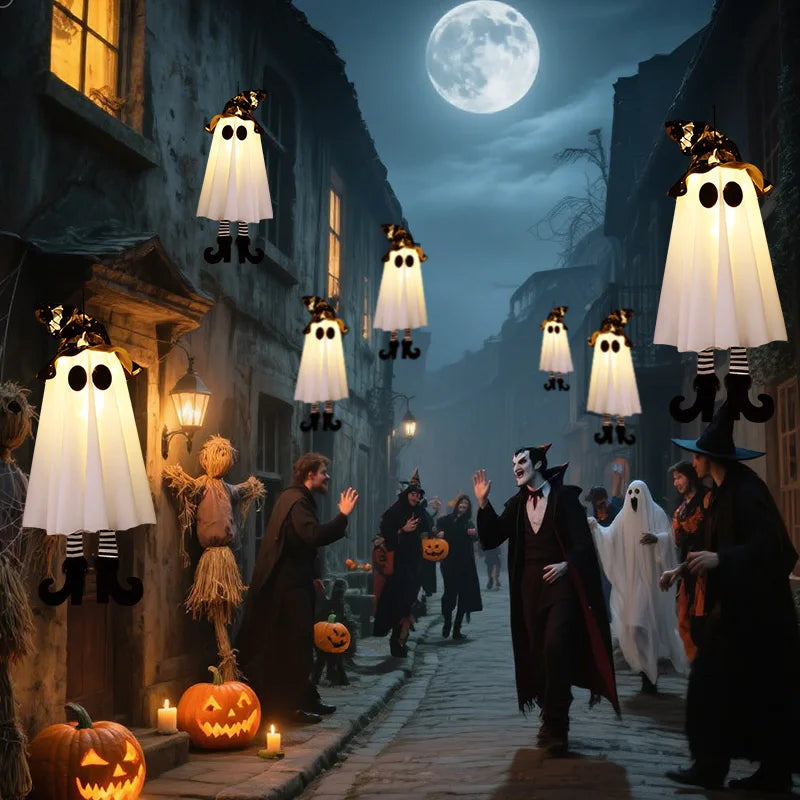 Light-Up Witch & Ghost Figures – Halloween Decor