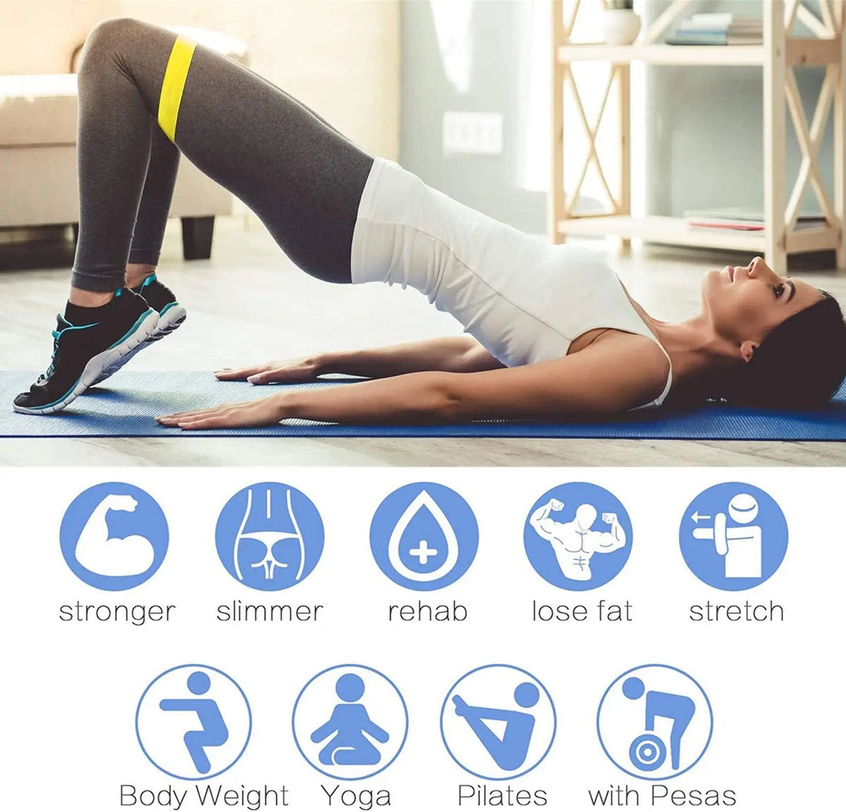 Fabric Resistance Loop Bands – Glutes, Legs & Yoga (Set)