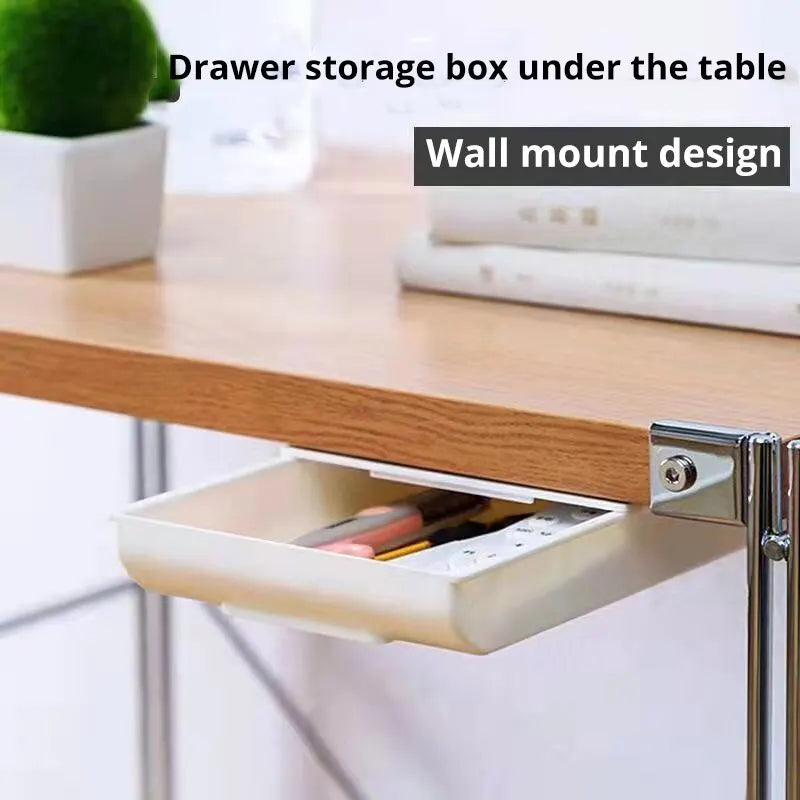 Under-Desk Self-Adhesive Hidden Drawer Organizer