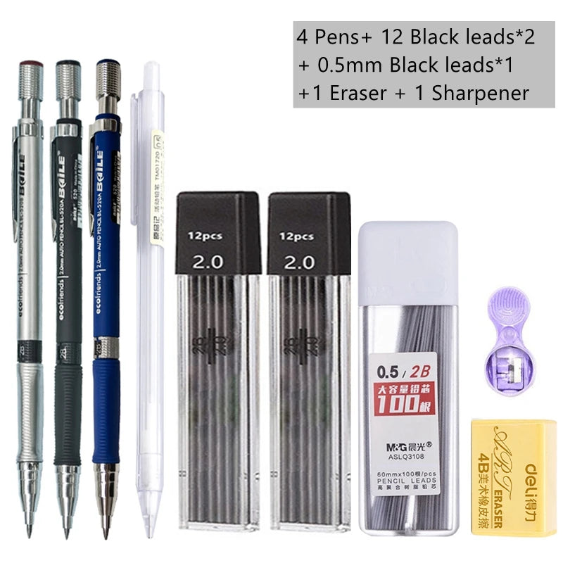2.0 mm Mechanical Pencil Set with Lead Refills