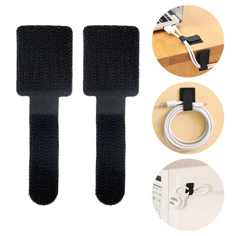 20-Pack Reusable Cable Management Straps – Self-Adhesive