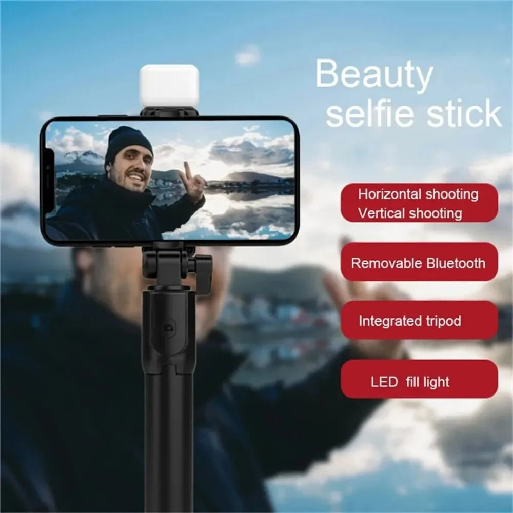 Selfie Stick Tripod with Fill Light – Wireless Remote