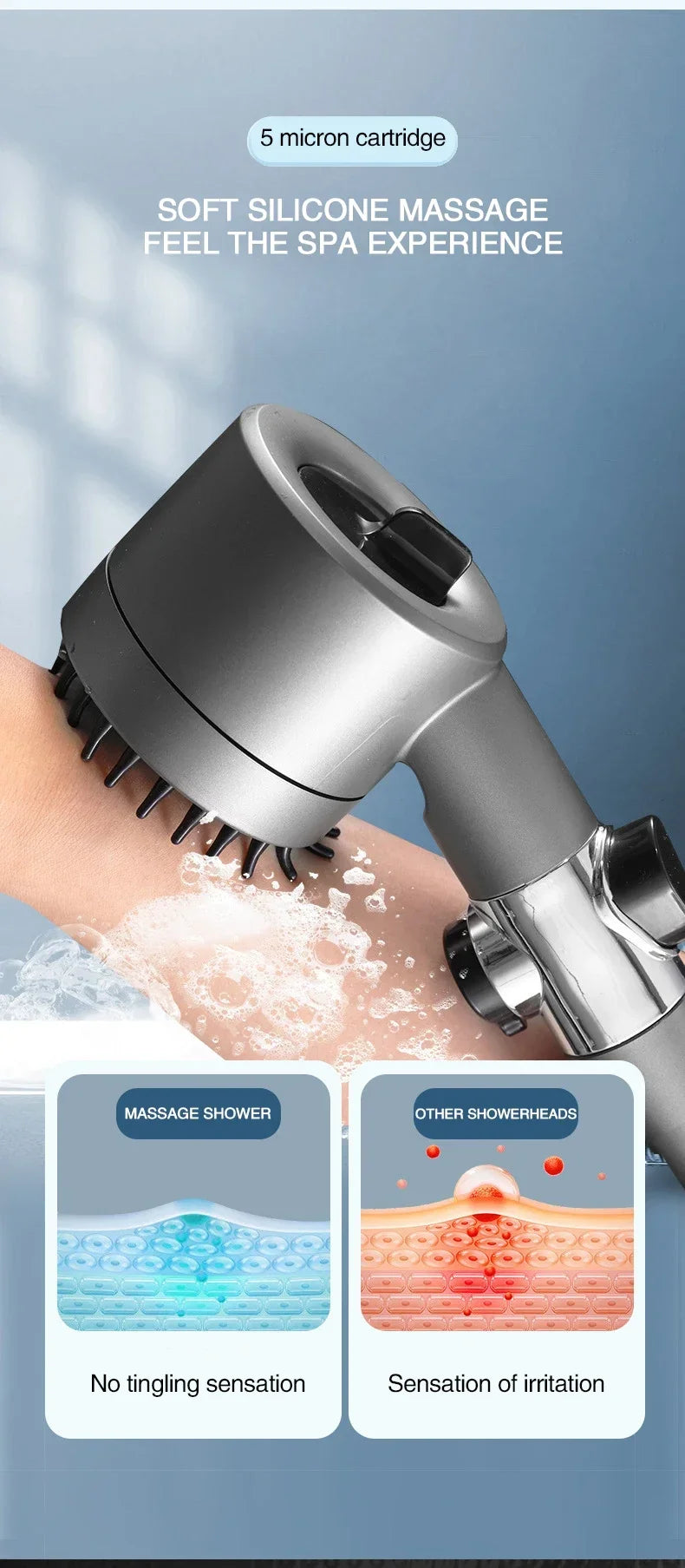 Filtered Shower Head – High Pressure, 3 Modes