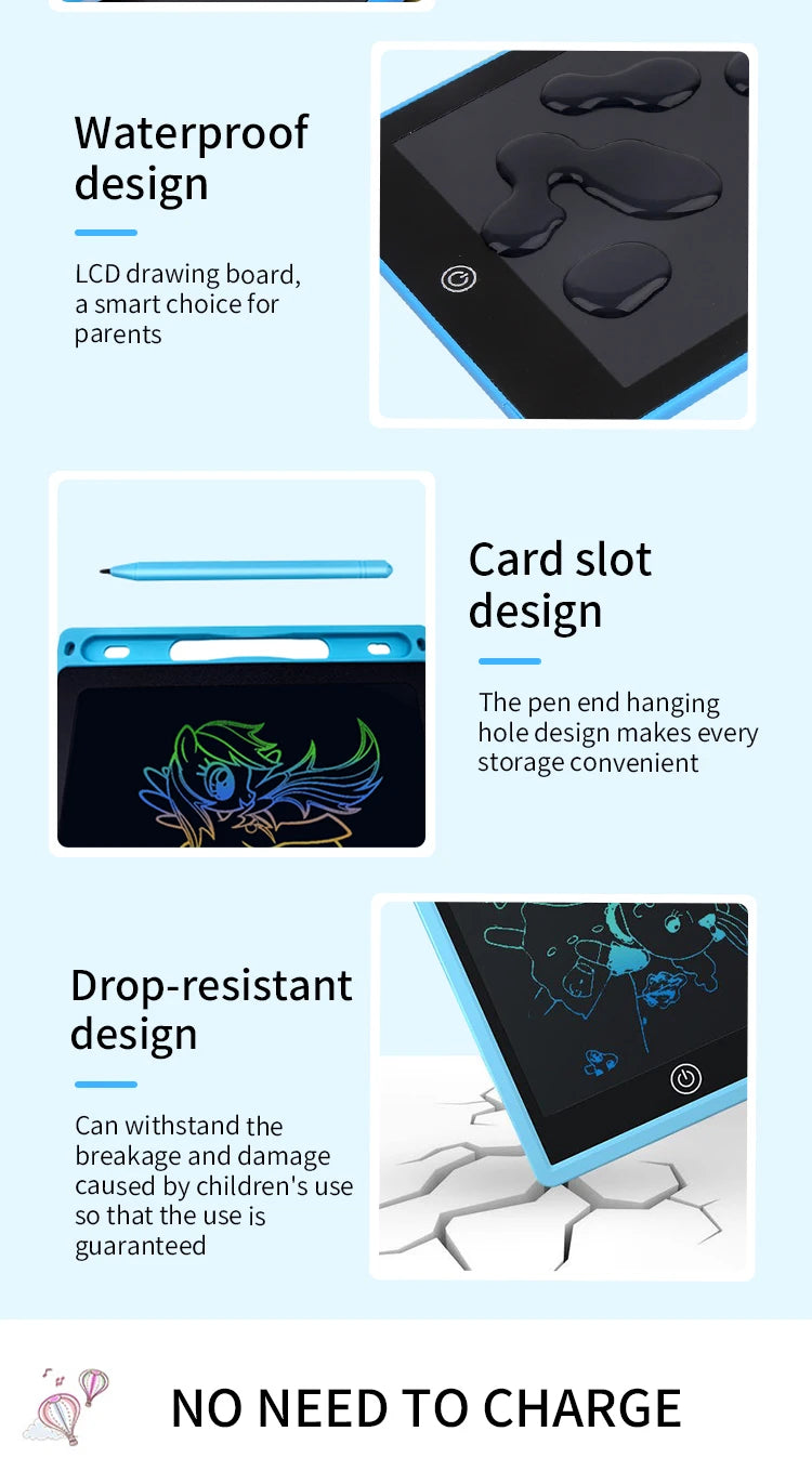 LCD Drawing Tablet for Kids – Rechargeable Doodle Board