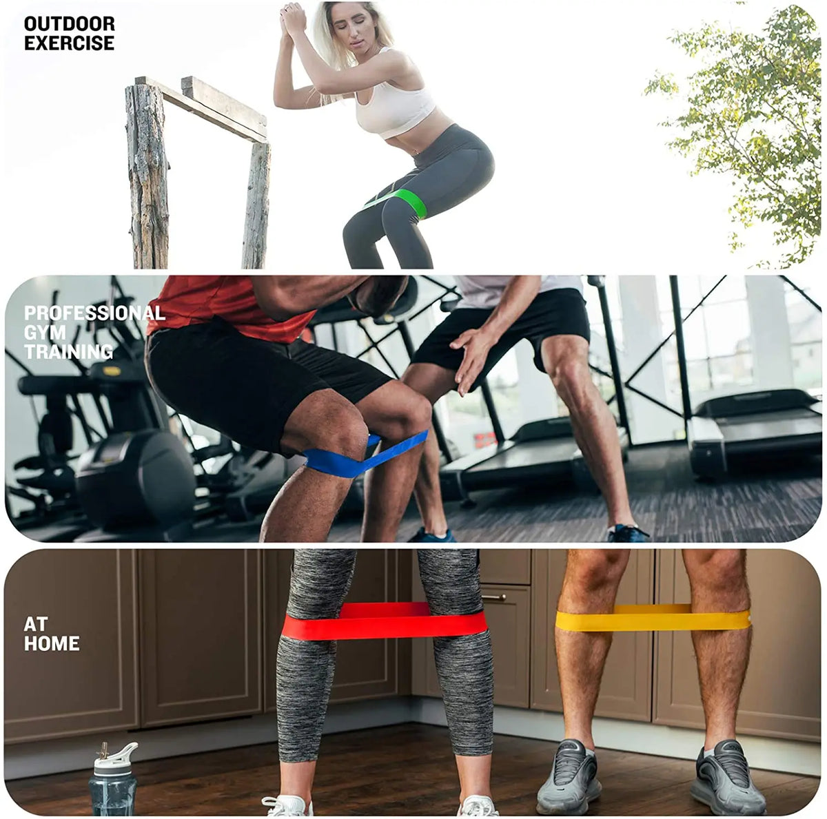 Fabric Resistance Loop Bands – Glutes, Legs & Yoga (Set)