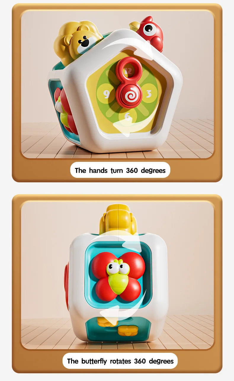 Montessori Busy Board Cube – Sensory Learning Toy for Toddlers