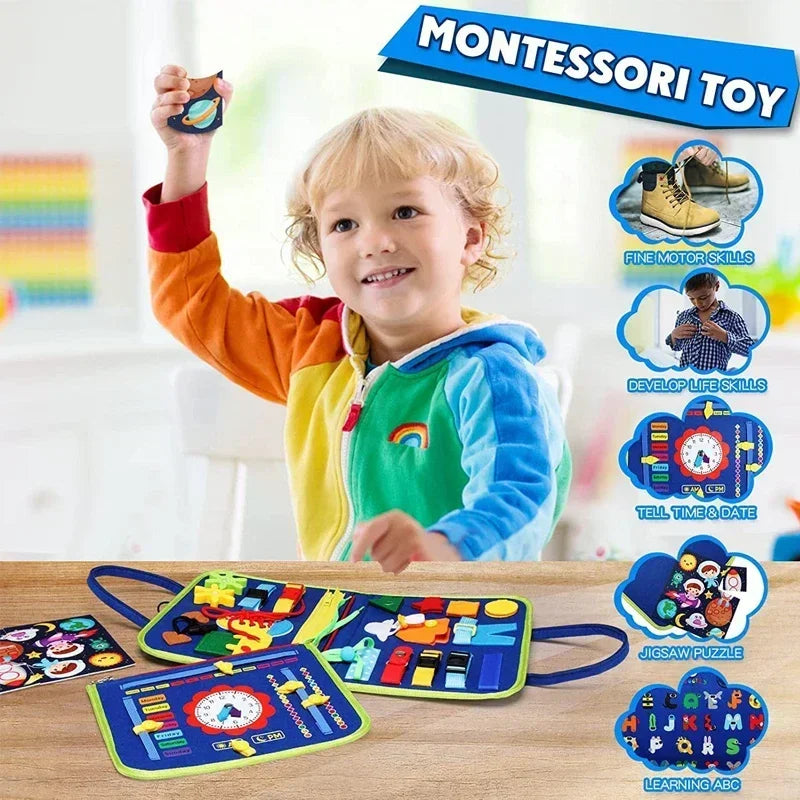 Montessori Felt Busy Book – Quiet Travel Activity Toy