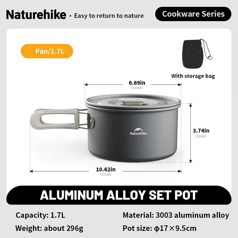 Camping Cookware Mess Kit – Portable Pot & Frying Pan Set
