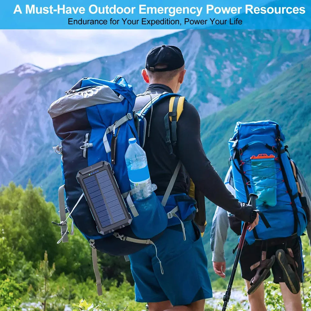 Solar Power Bank with LED Light – Outdoor Portable Charger