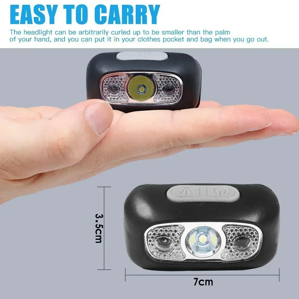 Rechargeable LED Headlamp with Motion Sensor – Super Bright