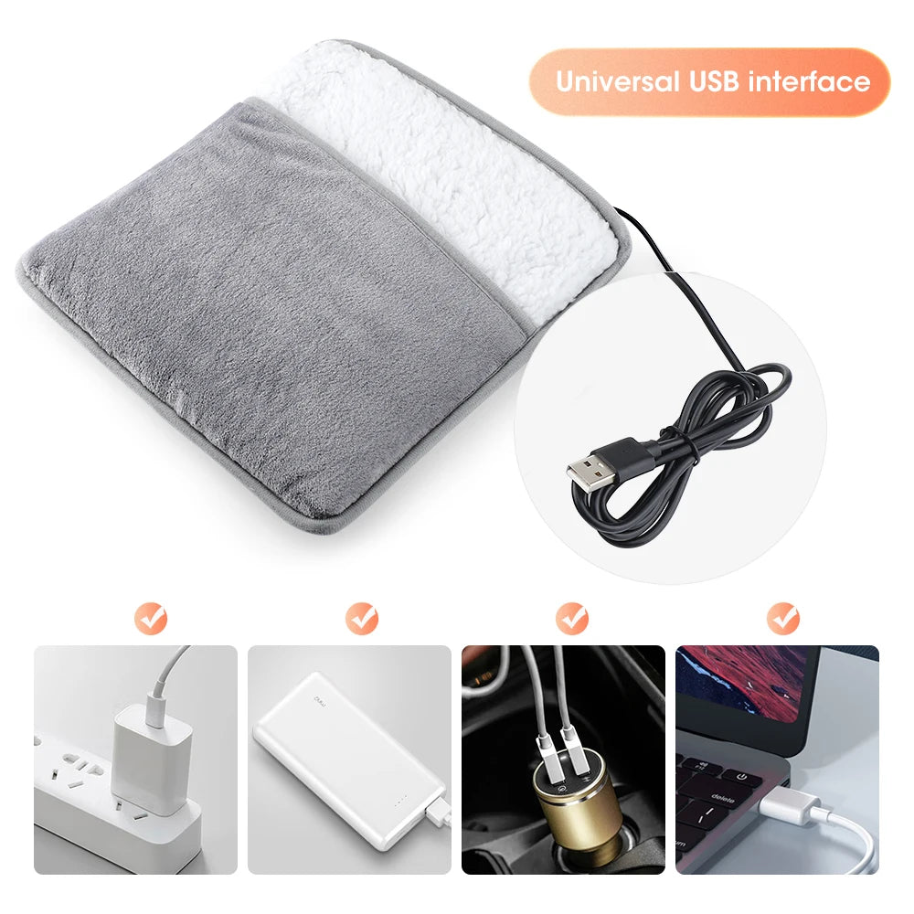 USB Heated Foot Warmer – Soft Plush, Washable